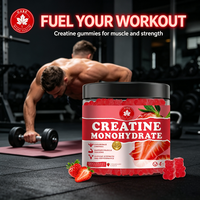 Gummies de créatine monohydrate OEM saveur fraise, 120 unités, haute absorption pour le développement musculaire, la force et l'endurance, personnalisables pour la salle de sport