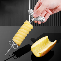Magische Roestvrijstalen Groenten Fruit Spiraalvormig Draaimes Scroller Spiraalschaar Radijs Aardappelspiraal Snijder
