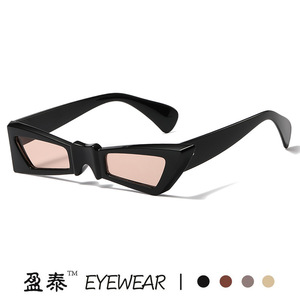Eyewear <b>Small</b> <b>Frame</b> Irregular <b>Sunglasses</b> Black PC UV400 Women's Sun Protection - Product Image 1