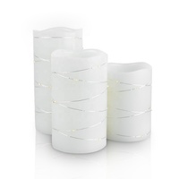 Vente flash : Guirlandes lumineuses personnalisées, lampes décoratives en cire véritable ivoire, ensemble de bougies LED