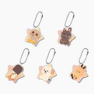 Custom UV Printed Cartoon Image Star Peripheral Q <b>Doll</b> Acrylic Key Chain Pendant <b>Accessories</b> Souvenir Gift - Product Image 1