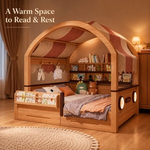 <span class=keywords><strong>Lit</strong></span> cabane en bois personnalisé avec <span class=keywords><strong>tente</strong></span>, baldaquin, garde-corps, étagère et rangement, 1.2, 1.35, 1.5m, pour enfants garçons et filles - Product Image 5