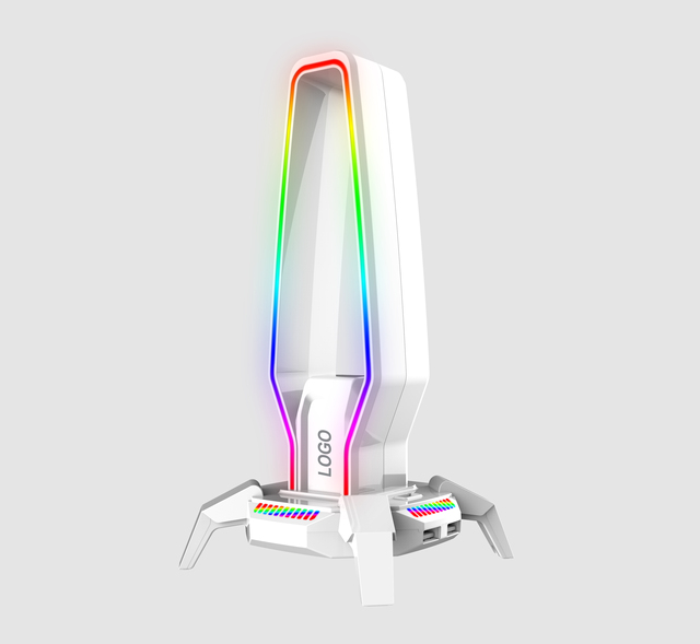 Lantronlife 2.0 RGB Headset Stand and Gaming Headphone Stand for Desk Display Gaming Headset Holder with USB 2.0 Hub for Xbox,
