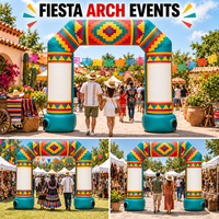 Arche gonflable publicitaire mexicaine Fiesta en gros avec panneaux signalétiques pour l'entrée d'événements extérieurs, festivals et marchés
