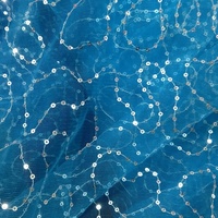 Tissu Jacquard extensible croisé respirant en maille douce brodé de paillettes et de dentelle ondulée, pour textile de maison et vêtements, technique de trame