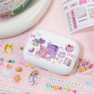 1 rollo de cinta para <span class=keywords><strong>escuchar</strong></span> la serie Spring de patrones coreanos, manual para teléfono móvil, tarjeta trasera, Collage decorativo - Product Image 4