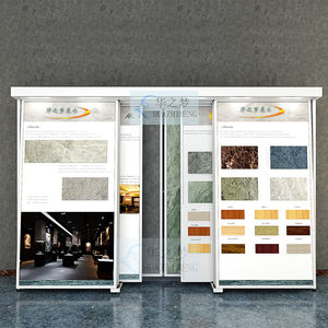 Présentoir <span class=keywords><strong>de</strong></span> carreaux <span class=keywords><strong>de</strong></span> céramique moderne Étagère à tirer-pousser Panneau mural coulissant <span class=keywords><strong>de</strong></span> carreaux <span class=keywords><strong>de</strong></span> céramique WPC SPC <span class=keywords><strong>pour</strong></span> vitrine Présentoir en marbre PVC - Product Image 2