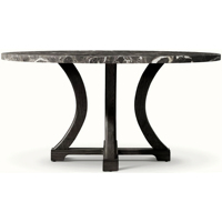 Table à manger moderne de luxe en chêne avec plateau en marbre et base double courbée stable pour appartement, maison, restaurant, hôtel
