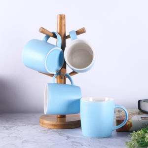 Mug en céramique émaillée mate nordique bleu ciel, ensemble de deux pièces pour couple, cadeau, couleur unie, style Ins - Product Image 1