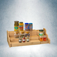 Étagère à épices multifonctionnelle extensible à 3 niveaux en bois, type sur pied, organisateur de salle de bain avec étagère de présentation jaune