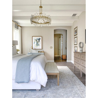 Lustre moderne de luxe avec panneaux en cristal et cadre métallique flottant, éclairage suspendu personnalisé pour salon, villa, hôtel, luminaire suspendu