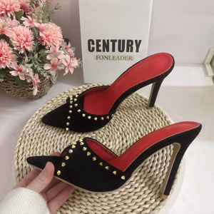Latest Design Zapatos Mujer Saltos Slipper Pointed Toe Sexy Female <b>Red</b> <b>Heels</b> for Women - Product Image 6