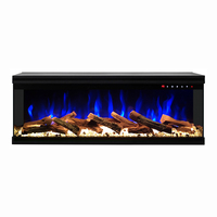 42 "/50"/60 "/72" Cheminée électrique décorative moderne à 3 faces avec télécommande murale encastrée