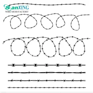 Hot dipped galvanized and electro galvanized barbed wire fence barbwire rolls price with 100m to 500 meters