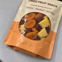 Sachet Doypack personnalisé imprimé pour snacks aux fruits secs, avec fenêtre ovale transparente, fermeture éclair refermable et encoche de déchirement, pour la vente au détail alimentaire, pochette verticale