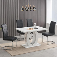 Chaise de salle à manger en cuir Effezeta vintage moderne, dossier haut, imitation luxe, noire, en forme de Z, vente en gros