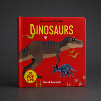 Impression personnalisée de livres cartonnés 3D pop-up, livres pour enfants avec pop-ups panoramiques sur le thème des dinosaures, couverture rigide, vente en gros, OEM, FSC, faible MOQ