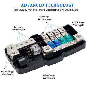 Porte-fusible <span class=keywords><strong>ANL</strong></span> à 4 voies multifonctionnel à LED pour stéréo de voiture avec masse Mini ANS Boîte à fusibles Bloc de distribution 30A 60A 80A - Product Image 3