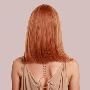 <span class=keywords><strong>ผม</strong></span>บ็อบหน้าม้าวิก<span class=keywords><strong>ผม</strong></span>หน้าม้าผมสีน้ำตาลแดงสำหรับผู้หญิง - Product Image 4