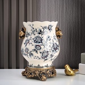 <span class=keywords><strong>Vase</strong></span> en céramique de luxe, arrangement floral de pivoines, décoration de la maison, autre décoration d'hôtel, table à manger en porcelaine craquelée unique personnalisée - Product Image 3