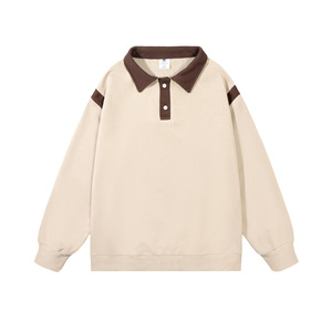 Sudadera Polo de Algodón para Hombre de 320g, Marca Privada, Estilo Moderno con Contraste de Color, Talla Grande, Venta al Por Mayor - Product Image 3