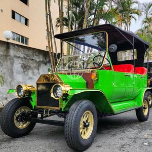 Autobús Turístico Eléctrico Retro Verde (Nueva Energía) — Certificado CE - Product Image 1