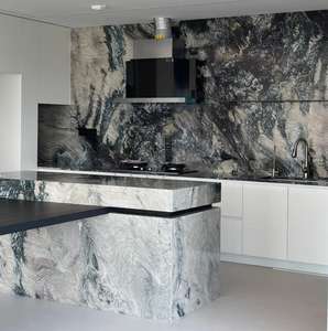 Comptoirs de cuisine, dessus de vanité et dessus de table en quartzite boréale de cactus naturel, marbre vert, design moderne de comptoir en marbre, 1 an - Product Image 2