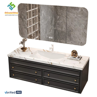 Juerte 2025 OEM Best-seller Meuble sous-vasque intelligent de salle de bain en bois massif moderne avec robinet d'évier miroir pour chambre à coucher et salle à manger
