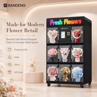 Máquina expendedora de flores de autoservicio BANDENG 6510XH 10T para programas de venta automática de flores con capacidad para 8 artículos en el gabinete.