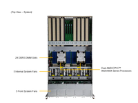 Serveur rack GPU 5U AS-5126GS-TNRT, double processeur SP5 EPYC 9004/9005, 24 DIMM DDR5, jusqu'à 8 GPU double largeur pour l'entraînement IA et l'apprentissage profond