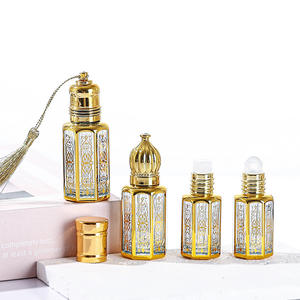 Flacon à bille de parfum de luxe <span class=keywords><strong>Yiao</strong></span> Brand avec feuille d'or, élégant récipient en verre, Attar Oud Arabe, Huiles personnalisées, Sérigraphie Premium - Product Image 1