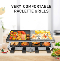 Barbecue électrique Grill de table commercial pour 8 personnes sans fumée BBQ Raclette Party Grills