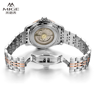 MIGE Men's Automatic Mechanical <b>Watch</b> Stainless Steel Round <b>Case</b> 42mm Sapphire Crystal Date Display Luxury Fashion - Product Image 5