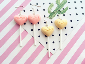 Kawaii Simulazione 3D Lollipop Ciondola Gli <span class=keywords><strong>Orecchini</strong></span> Candy <span class=keywords><strong>Polimerica</strong></span> Cabochons Flatback Orecchino Per Le Donne Carino Regalo Di Compleanno - Product Image 2