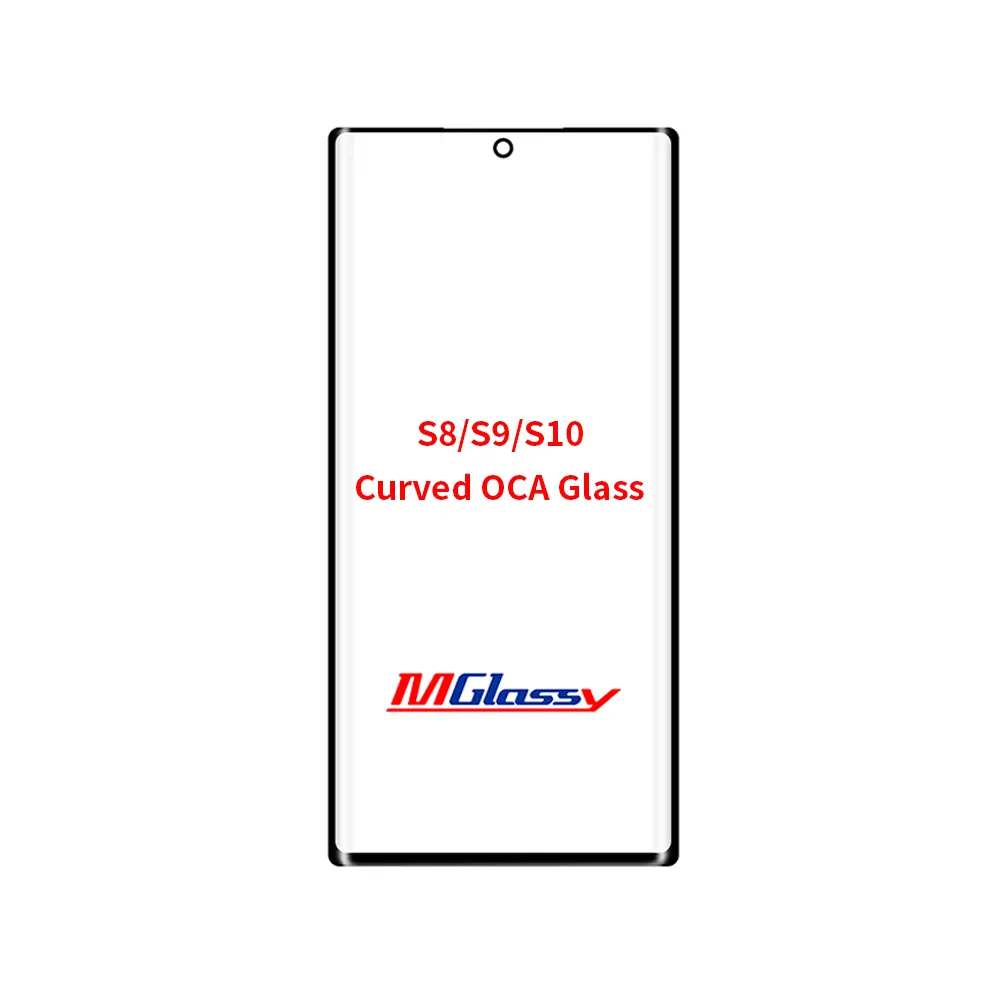 زجاج منحني مع OCA لهاتف S8 S8 + S9 S10 S10 + 5G بديل لوحة أمامية بحافة
