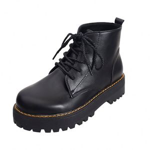 Botas de Mujer Populares de Estilo Occidental con Cordones, Suela Gruesa, Tacón Cuadrado, Punta Redonda y Ajuste Delgado - Product Image 6