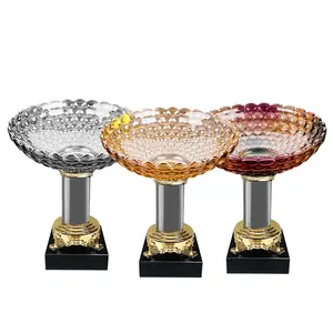 Novo design cristal vidro vaso troféu elegante golfista estátua prêmio para golf gross championship