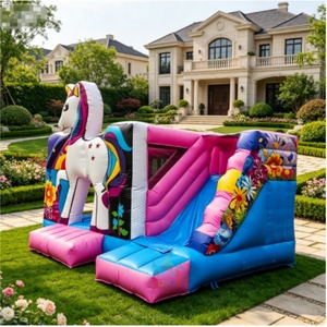 Château gonflable thème licorne Super Castle avec toboggan pour enfants, combo gonflable, château gonflable pour <span class=keywords><strong>location</strong></span> - Product Image 2