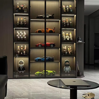 Vitrine pour salon, meuble de rangement avec porte en verre, armoire haute pour chambre à coucher