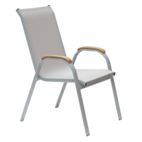 Fauteuil de jardin moderne pour villa, terrasse, cadre en aluminium, tissu Teslin, maille imperméable, confortable, revêtement poudré