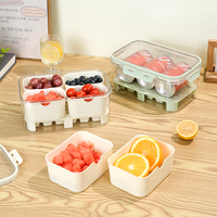 DAYOOH Plateau de service alimentaire hermétique pour réfrigérateur, avec grilles amovibles, organisateur de nourriture en plastique à compartiments pour pique-nique, voyage, fête