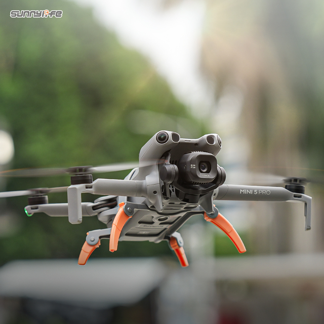 Sunnylife Extended Landing Gear Spider Gears Plastic+Silicon Grey/Orange Support Leg Protector Accessories for Mini 5 Pro