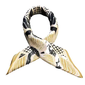 Lenço de seda com sentido de design lenço de seda quadrado pequeno moda por atacado com lenço de seda chinês de estilo estrangeiro