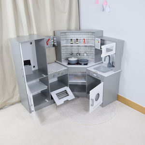 Cocina de Juguete Grande de Madera para Niños con Refrigerador, Lavadora, Horno y Microondas con Pantallas Digitales Realistas - Product Image 1