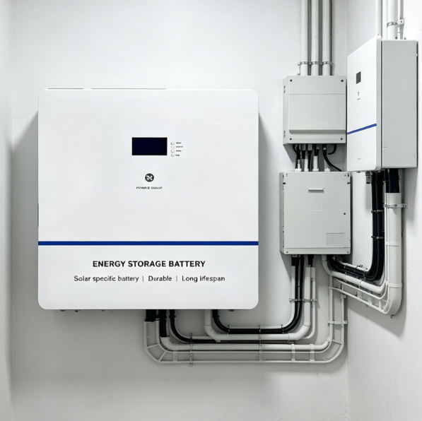 Smart BESS 51.2V 100Ah LiFePO4 Battery Wall-Mounted ESS 5kWh Hybrid Residential Storage Home Solar System CAN Communication