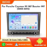 Autoradio GPS multimédia STWEI Android 14 Carplay pour Porsche Cayman 911 987 Boxster 997 2005-2012 Écran stéréo