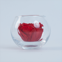 Vente en gros de mini roses éternelles dans un verre, petite décoration romantique, cadeau pour la Saint-Valentin et la fête des mères