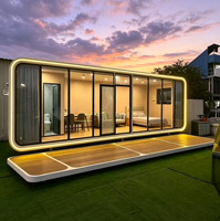 Cabine Apple Pod Moderne de Luxe 20ft 40ft – Maison Préfabriquée Portable en Structure Acier pour Bureau, Studio, École, Habitation Résidentielle