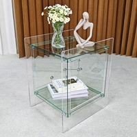 Table en acrylique de style moderne, vente en gros d'usine, mobilier transparent en acrylique pour café, produits en plastique