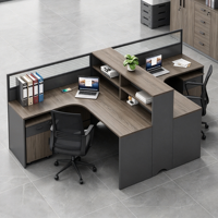 Bureau de travail de style simple pour employés, poste de travail de bureau sur mesure avec armoire de rangement pour l'aménagement des espaces de travail en entreprise